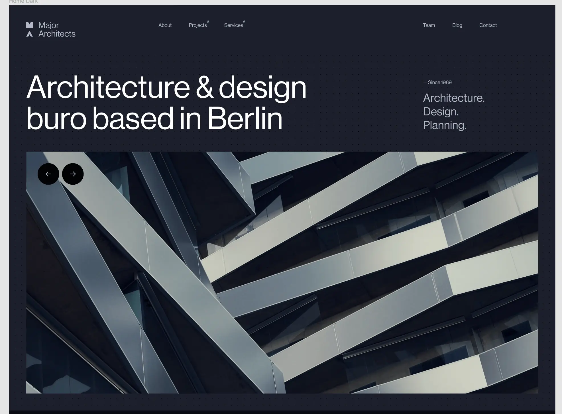 Architecture Landingpage UI