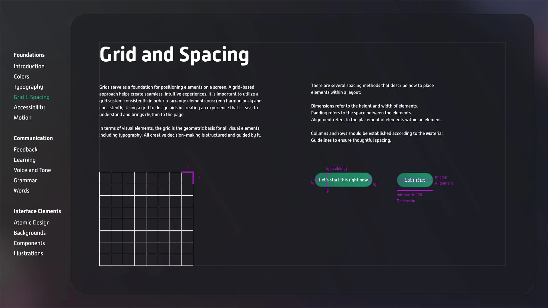 Grid & Spacing