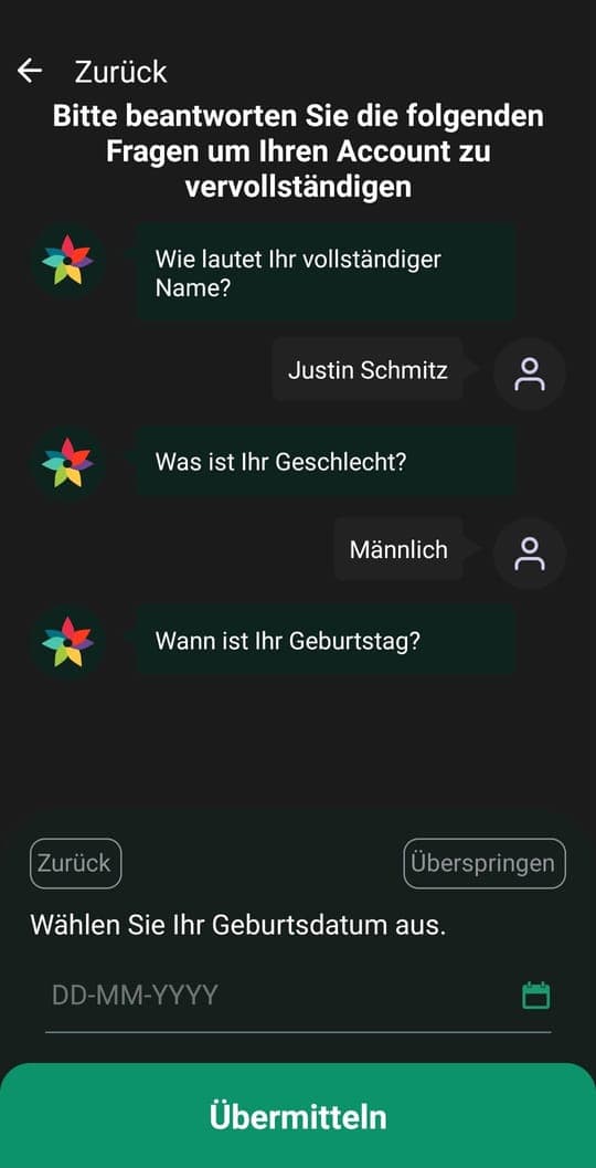 Chatbot: Geburtstag