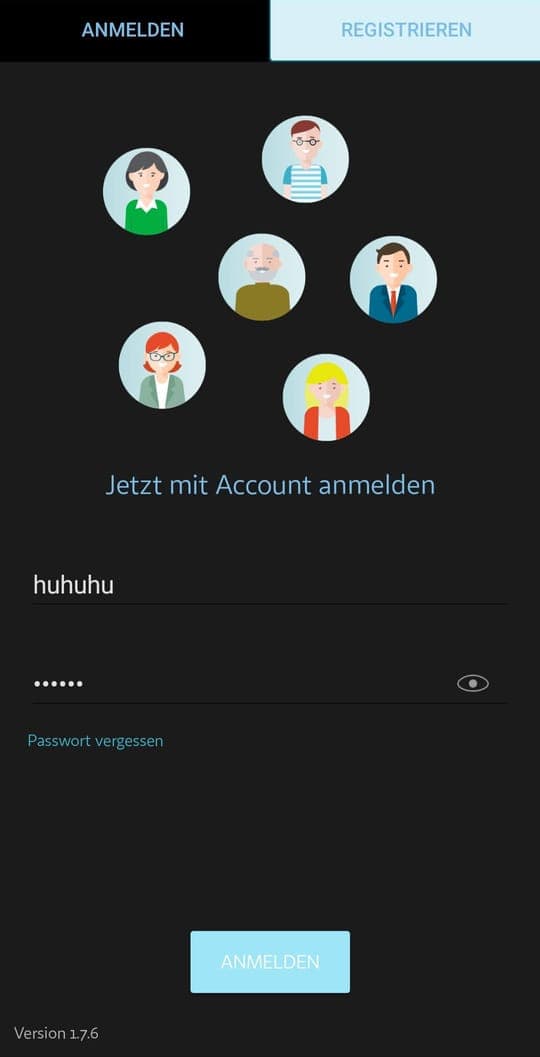 Login: Befüllt