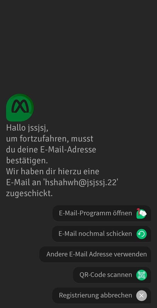Registrierung: Mail Überprüfen