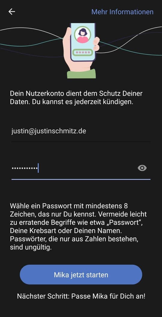 Registrierung: Account