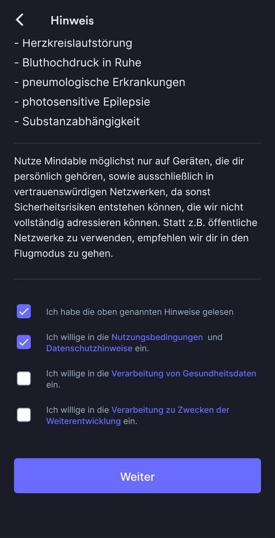 Registrierung: Checkbox