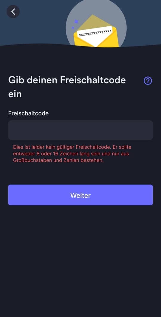 Registrierung: Code Fehler