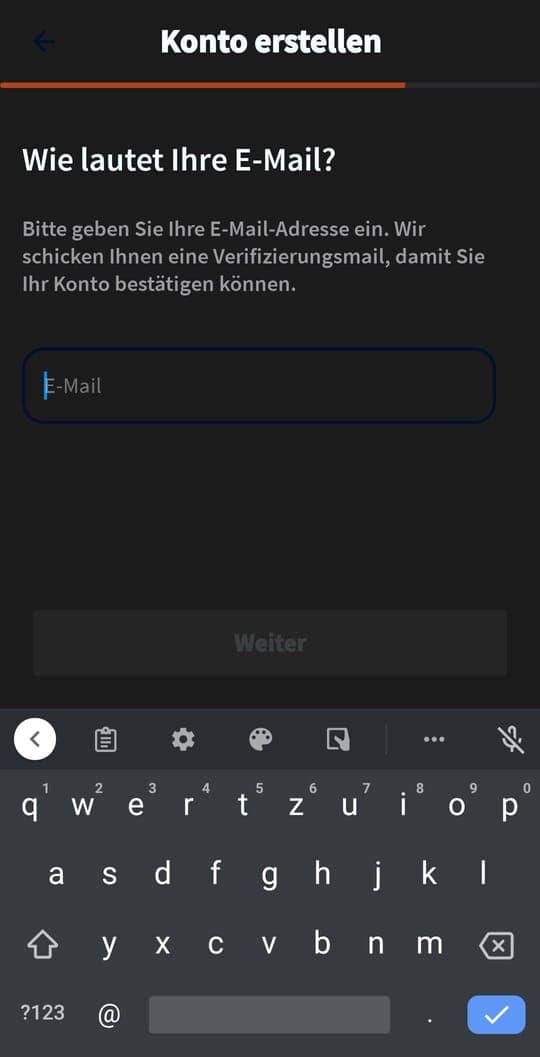 Registrierung: Mail
