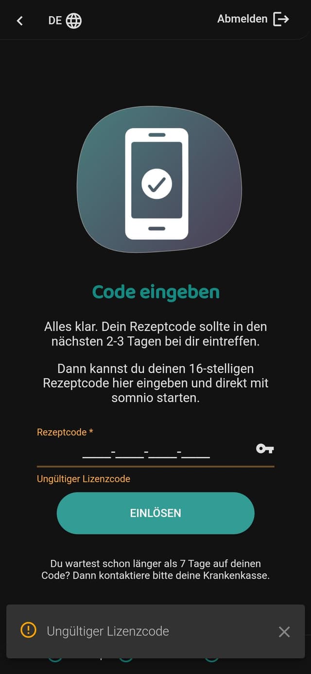 Registrierung: Code