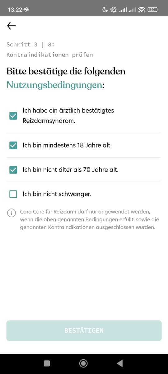 Registrierung Checkbox