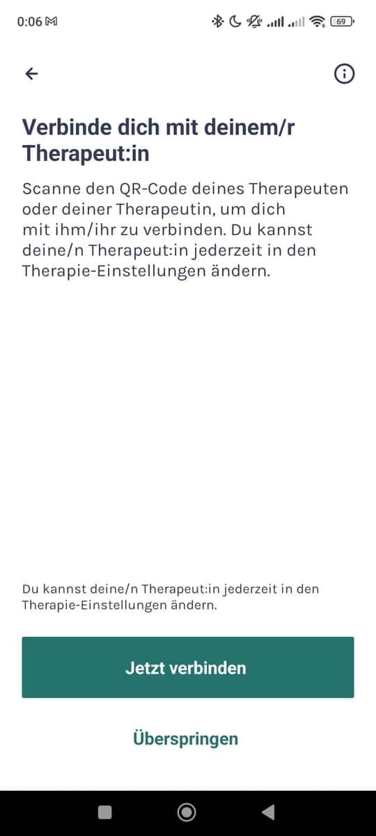 Verbindung Therapeut