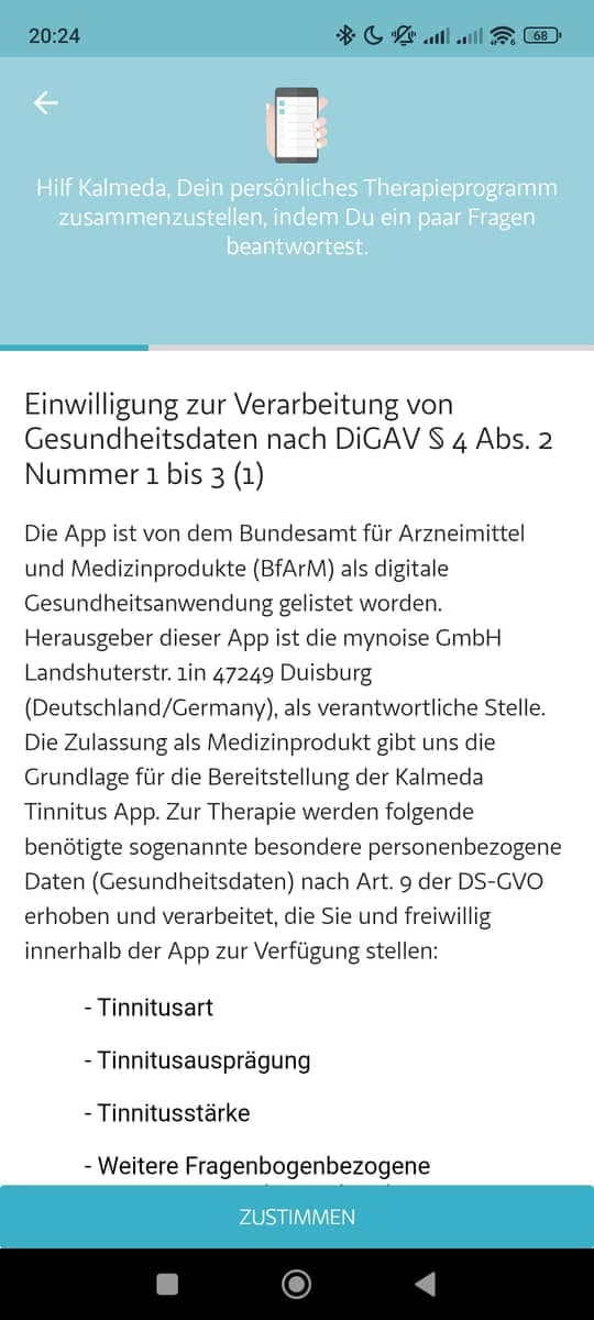 Einrichtung Datenschutz