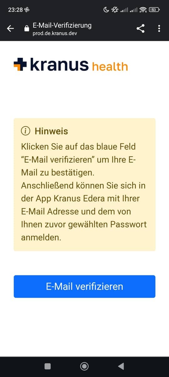 Email Bestätigung