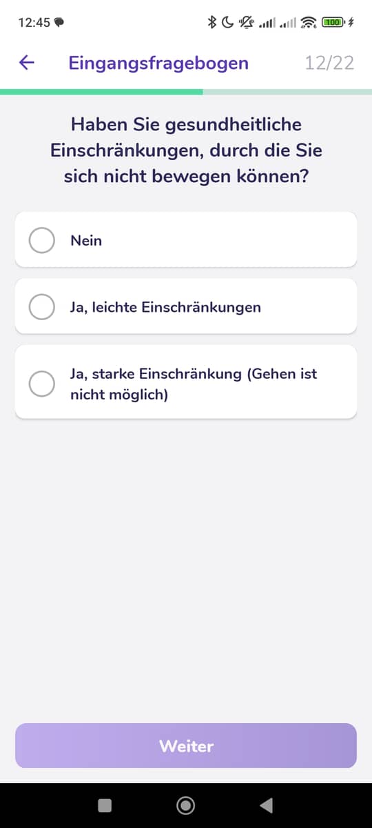 Fragebogen Listenauswahl