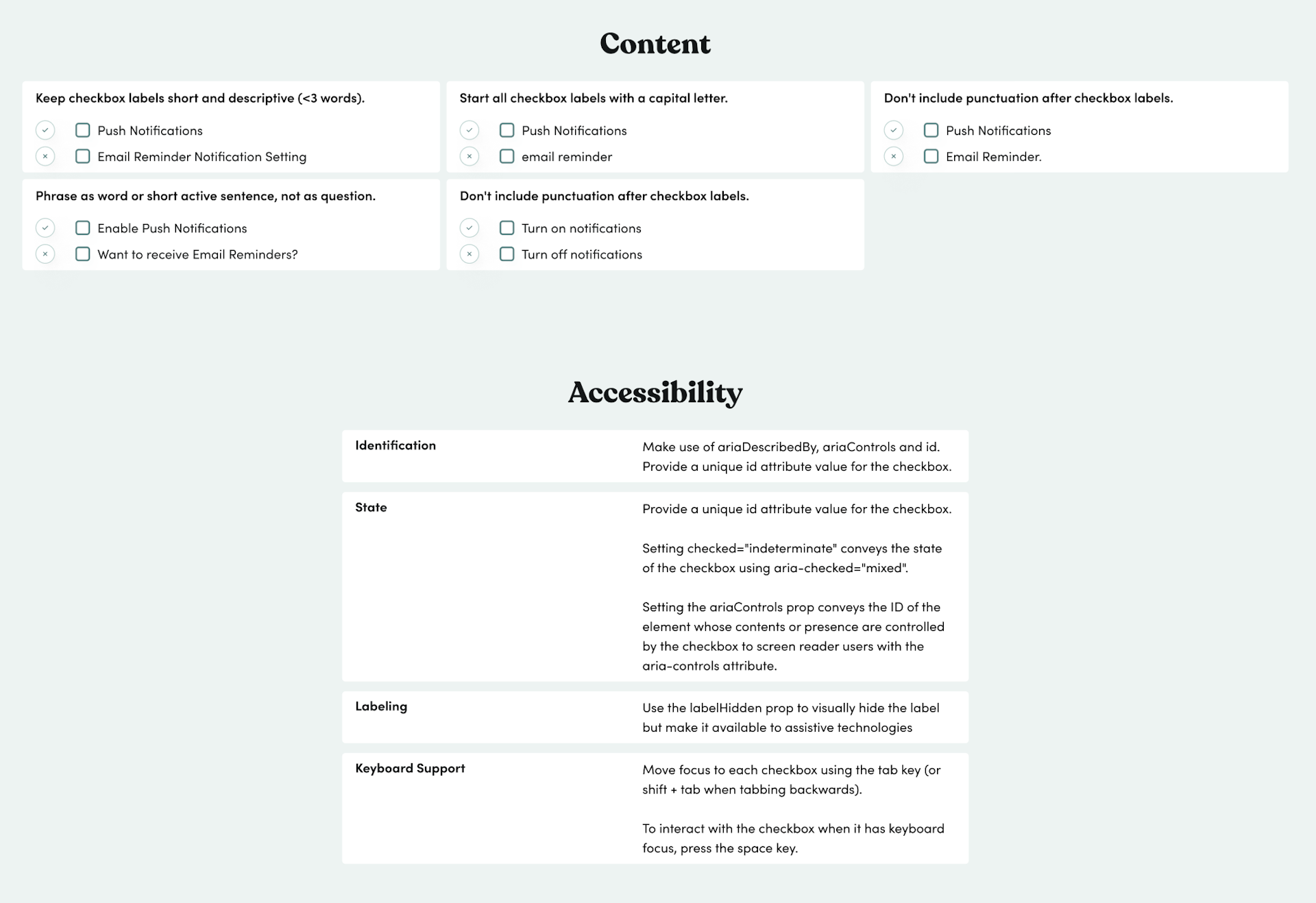 Content und Accessibility Guidelines